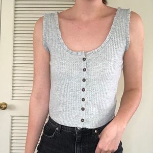Soft Gray Tank with Buttons